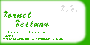 kornel heilman business card
